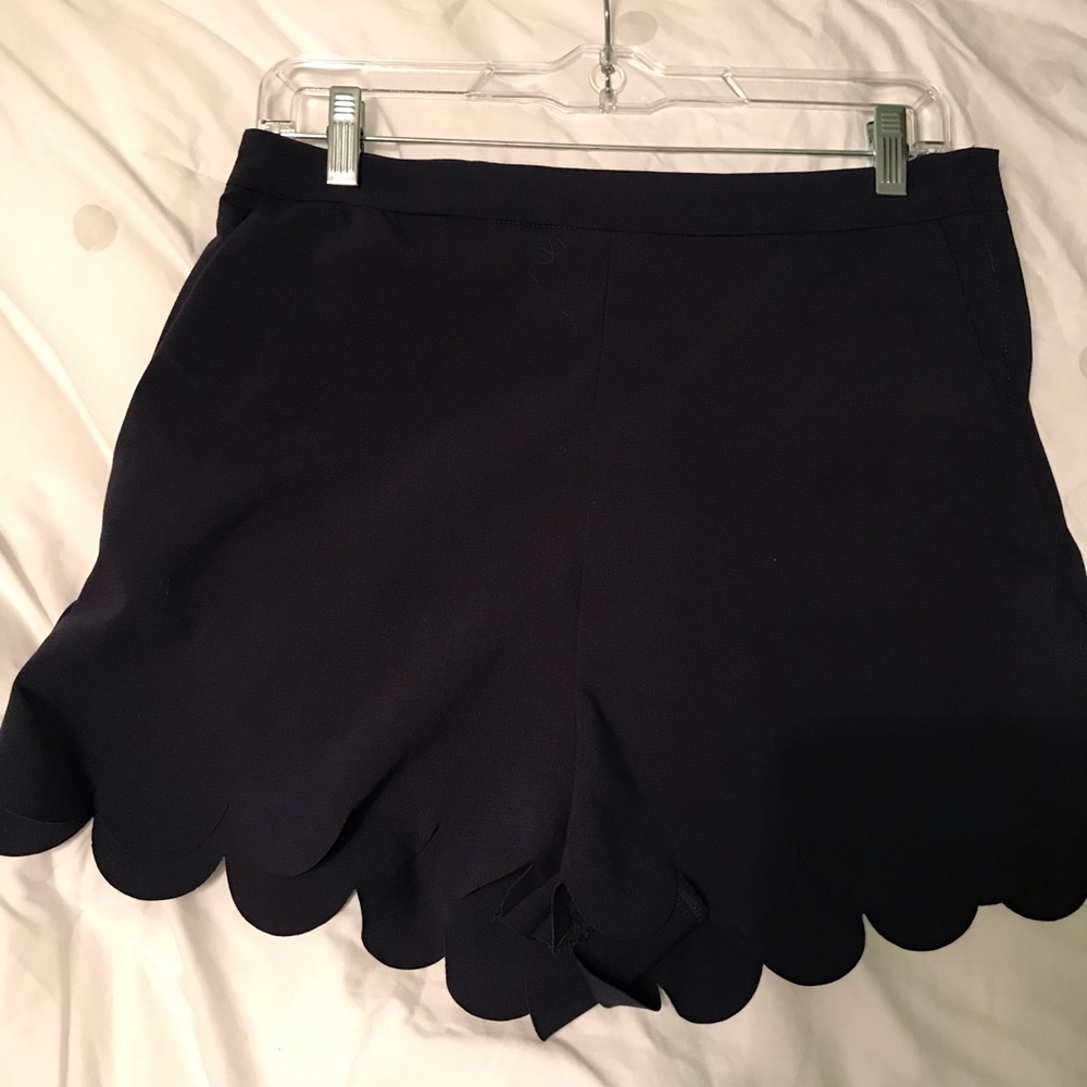 Navy Scallop Shorts